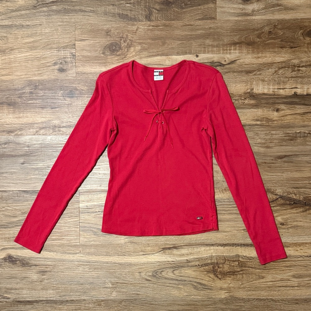 Vintage Tommy Hilfiger Red Long Sleeve Top